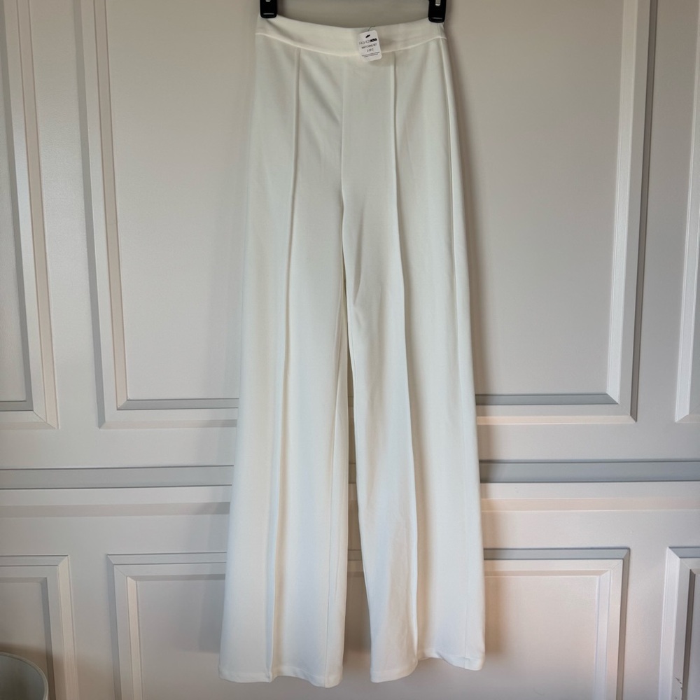 NWT Fashion Nova Victoria High Waisted White Dress Pants Size XS w/ Back Zipper - Picture 2 of 12
